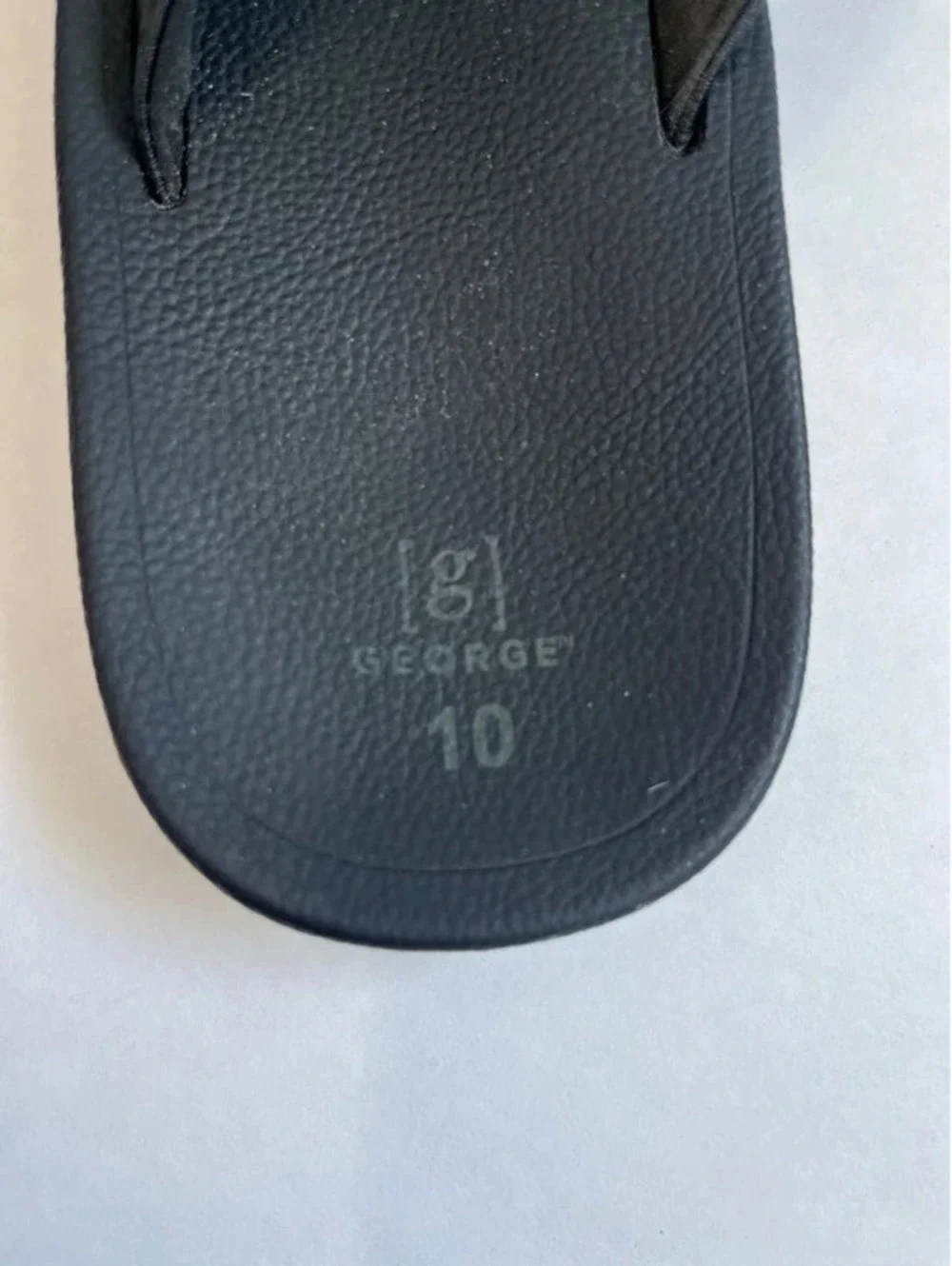 George Mens black flip flops, Men's Size 10 leather summer